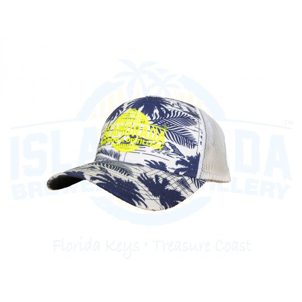 Trucker Hat "Island Print" White/Blue - Image 2