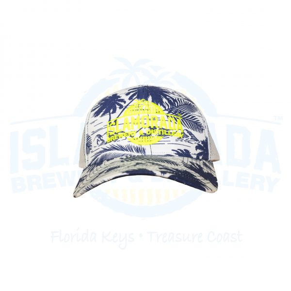 Trucker Hat "Island Print" White/Blue - Image 3