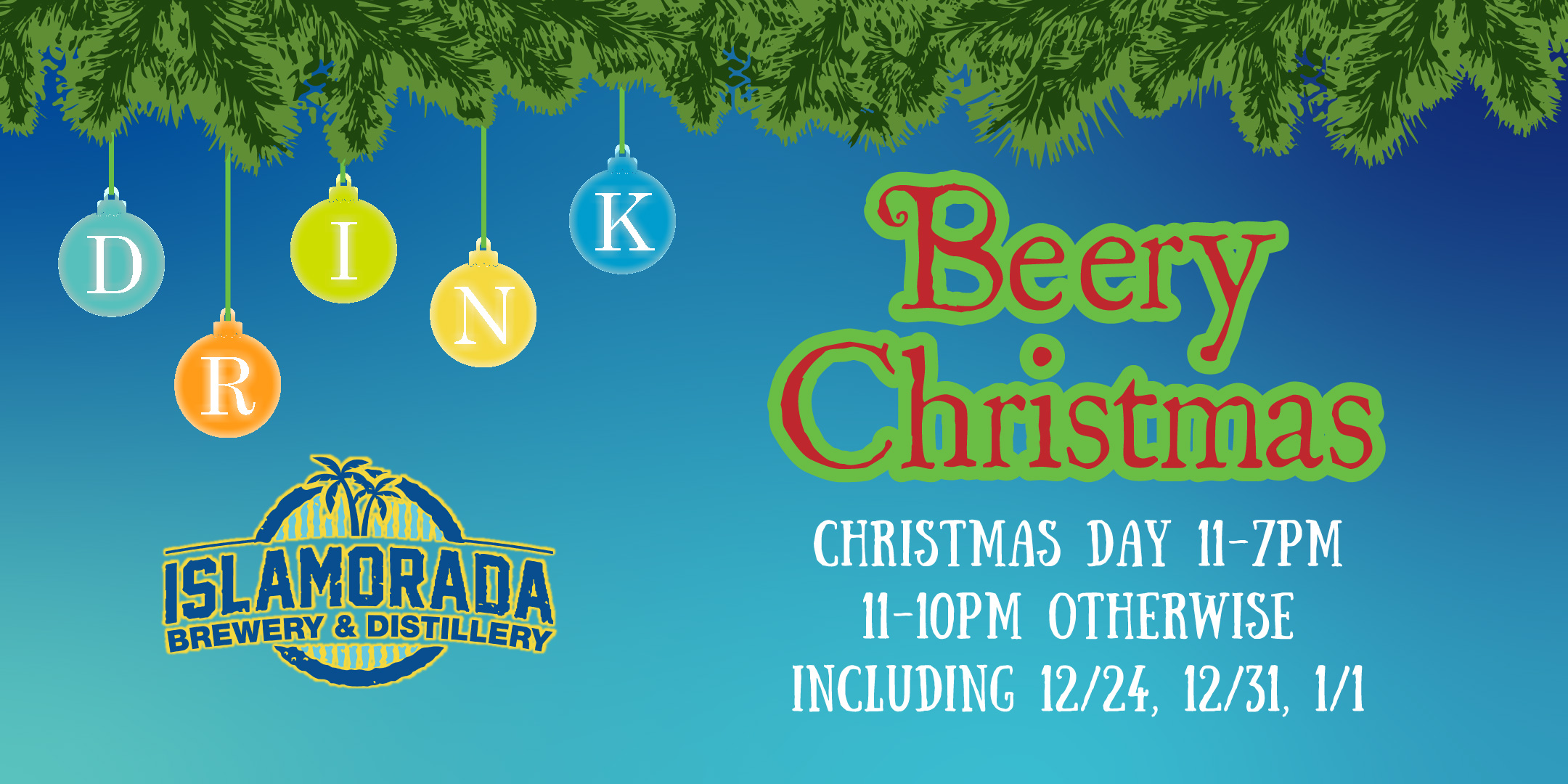 Christmas Hours Drinking Islamorada Brewery Distillery Florida Keys