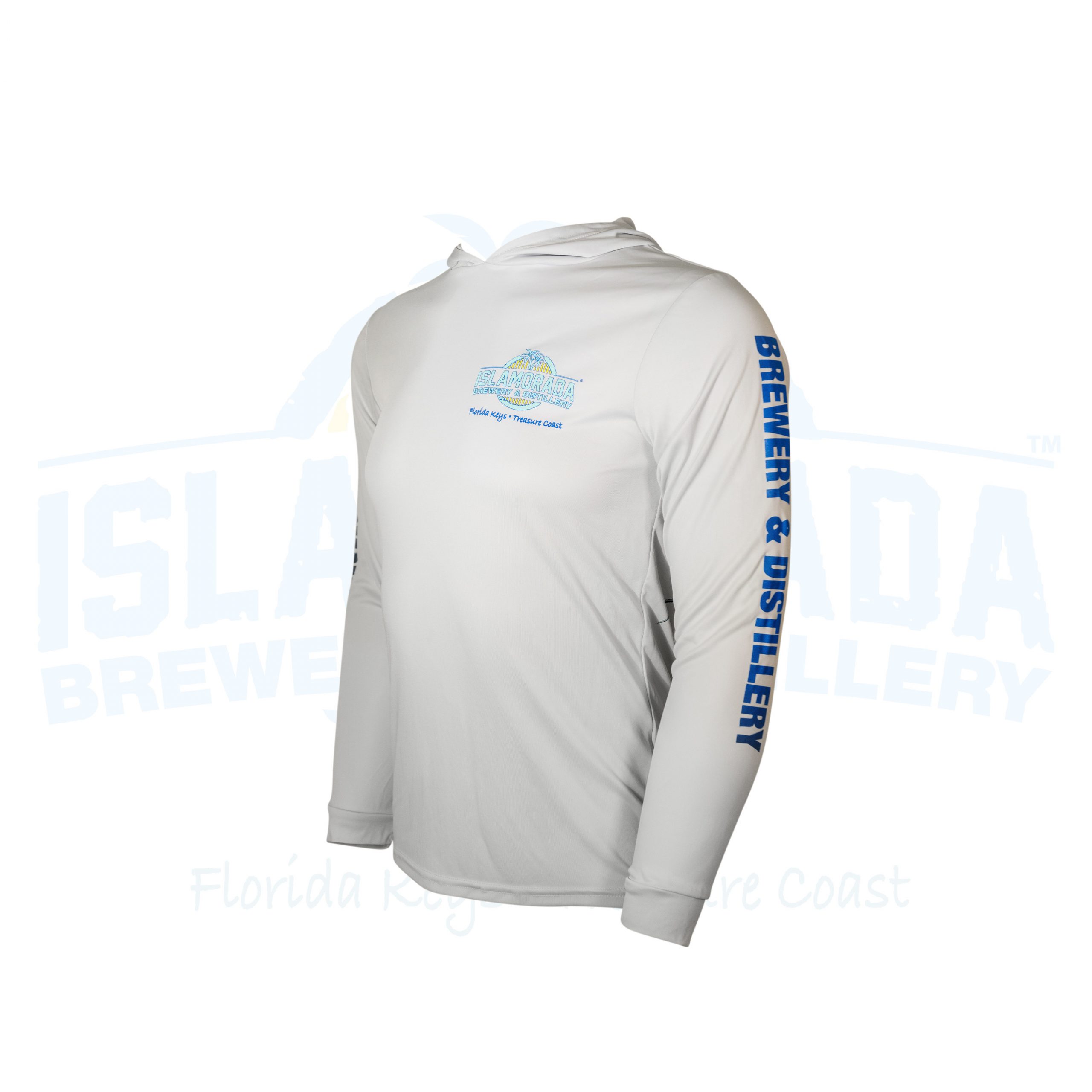 LS Hooded Dry Fit “Tuna” Silver | Islamorada Beer Company