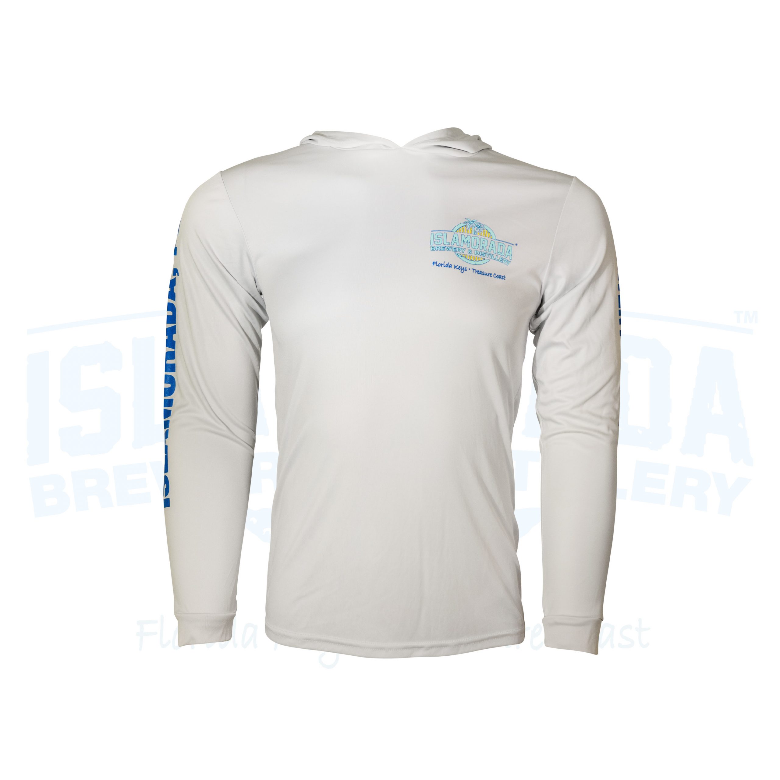 LS Hooded Dry Fit “Tuna” Silver | Islamorada Beer Company