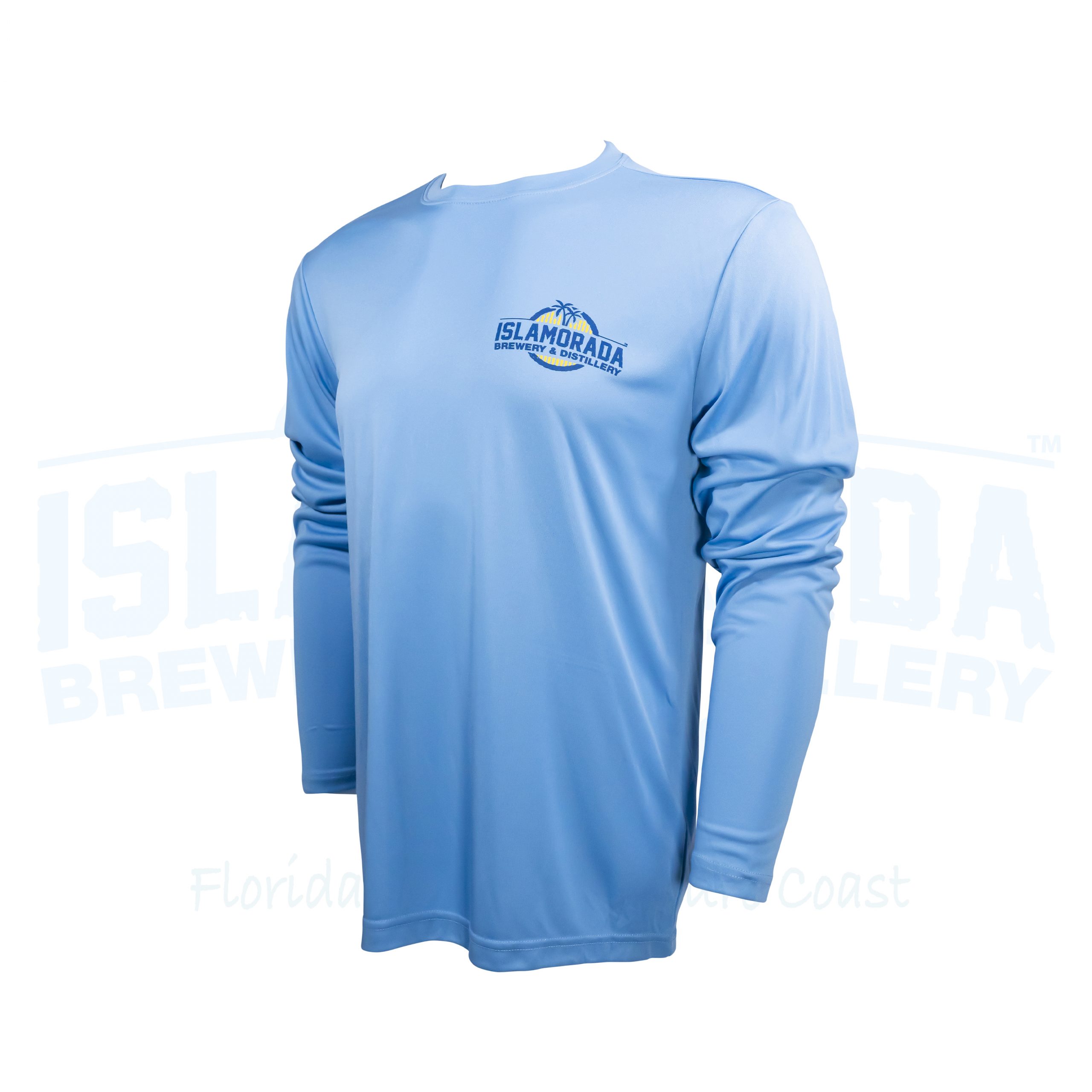 LS Dry Fit “Island Signs” Carolina Blue | Islamorada Beer Company