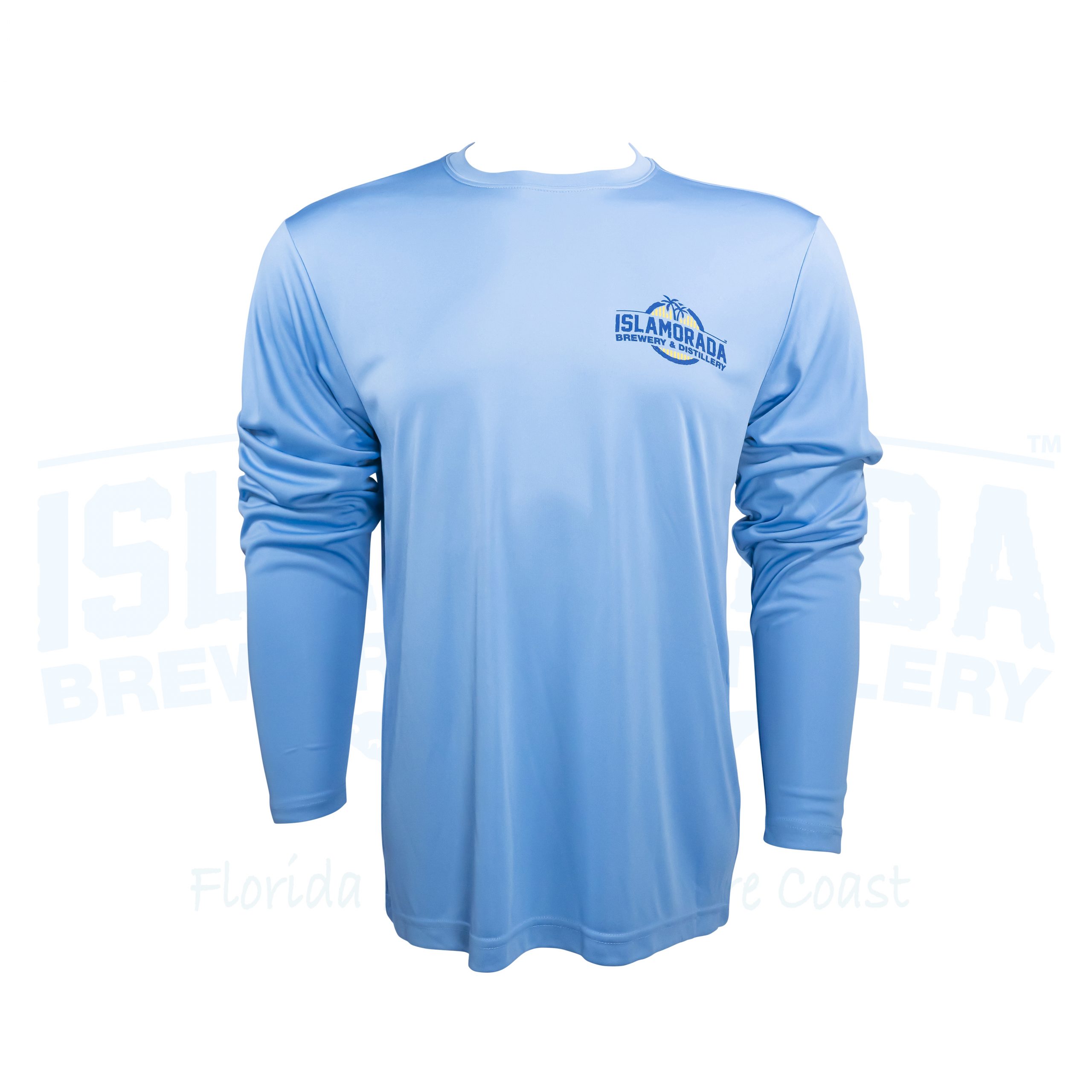 LS Dry Fit “Island Signs” Carolina Blue | Islamorada Beer Company