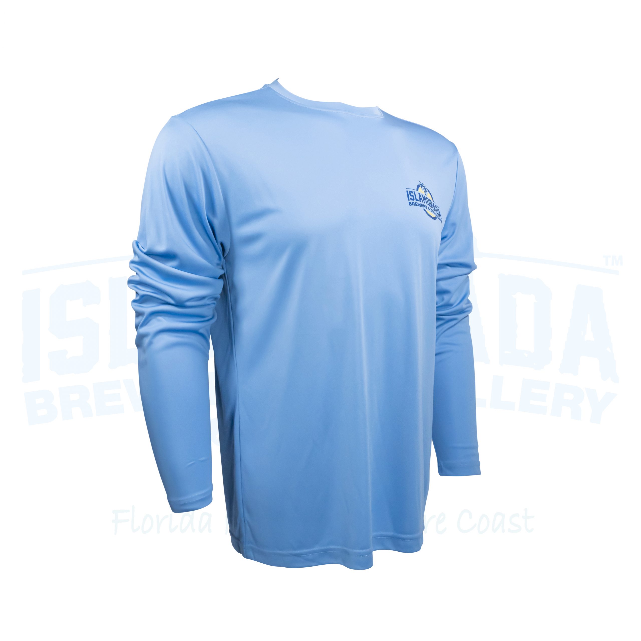 LS Dry Fit “Island Signs” Carolina Blue | Islamorada Beer Company