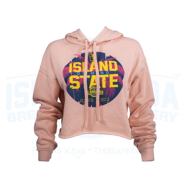 Hooded Pink Crop Pullover Sweatshirt - Image 3