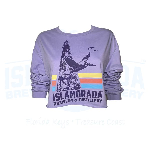 Islamorada Brewery & Distillery Florida Dreamin' Lighthouse Crop - womens front lavender
