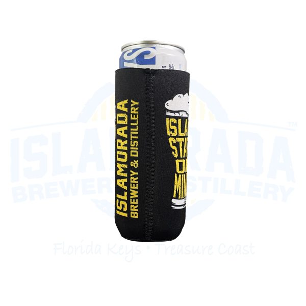 Slim can Koolie - black Island State Glass Side